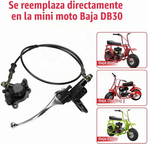 Vista 4 de GREHUA Kit de Frenos Hidráulicos Mejorado para Mini Moto Compatible con Baja Doodle Bug DB30 Blitz Racer Dirt Bug Predator 79cc 97cc 2.8hp Piezas