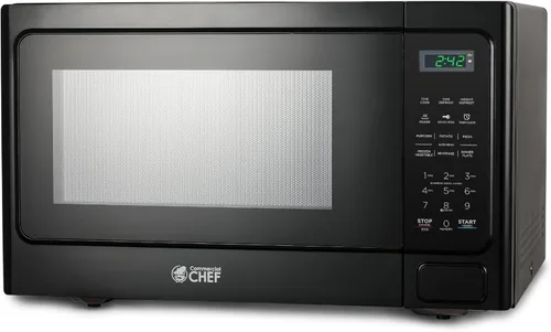 Vista 8 de Microondas Commercial Chef 1,3 pies cúbicos con 10 niveles de potencia, microondas con cerradura de puerta de tira, microondas de encimera de 1000W