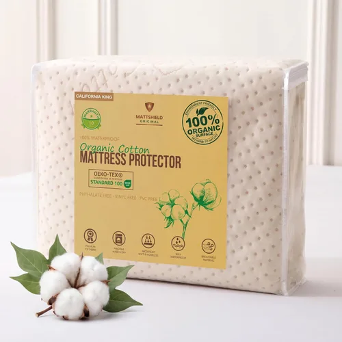 Vista 13 de Protección de Colchón de Lujo Impermeable Orgánica Twin - Funda de Colchón de Algodón Orgánico Transpirable - Confort Premium de 380 GSM - Bolsillo