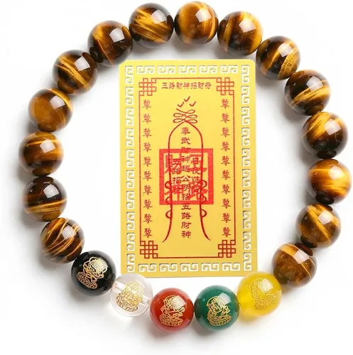 Vista 8 de Pulsera china de la riqueza y la suerte del Feng Shui para mujeres para atraer dinero, riqueza, éxito, pulseras de dinero con cuentas para mujer