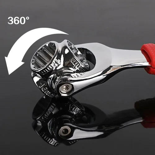 Vista 5 de Utoolmart Llave de vaso universal, herramienta multifunción con cabezal giratorio de 360 grados, herramienta de llave de 8 a 0.748 in
