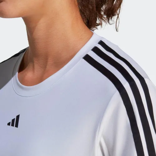 Vista 6 de adidas Camiseta de 3 rayas para mujer, talla grande, Aeroready Training Essentials