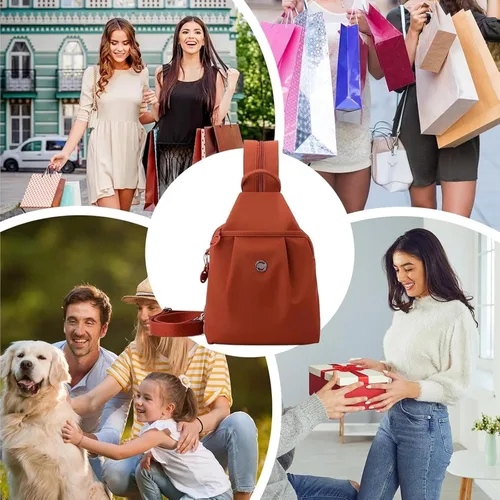 Vista 6 de Bolsa impermeable de 2 vías, impermeable Oxford de gran capacidad convertible al hombro, bolso cruzado