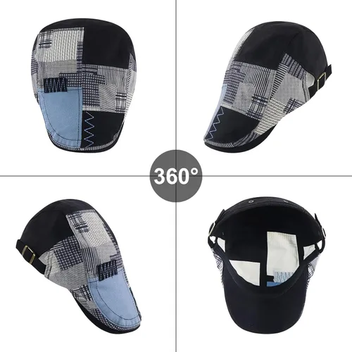 Vista 6 de Aivtalk Gorra de boina de periódicos ajustable para hombre, gorra de hiedra plana