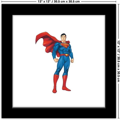 Vista 6 de Trends International Gallery Pops DC Comics Superman - Póster artístico de pared con pose de héroe, 12 x 12 pulgadas, versión enmarcada en negro