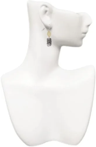 Vista 3 de Delight Jewelry Pendientes franceses de flor de cerezo con linterna china en tono dorado, Metal Acero inoxidable Zinc, No es una piedra preciosa