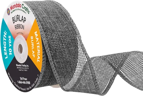 Vista 77 de Mandala Crafts Cinta de arpillera negra de 1.5 pulgadas de ancho para manualidades, rollo de 20 yardas de cinta rústica de arpillera para coronas