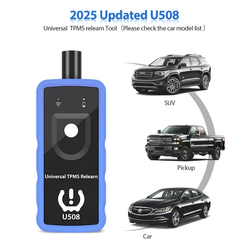 Vista 7 de TRISCO U508 Herramienta de Aprendizaje TPMS Universal para GM Jeep y Ford Chrysler Dodge, Sensor de Presión de Neumáticos TPMS, Herramienta