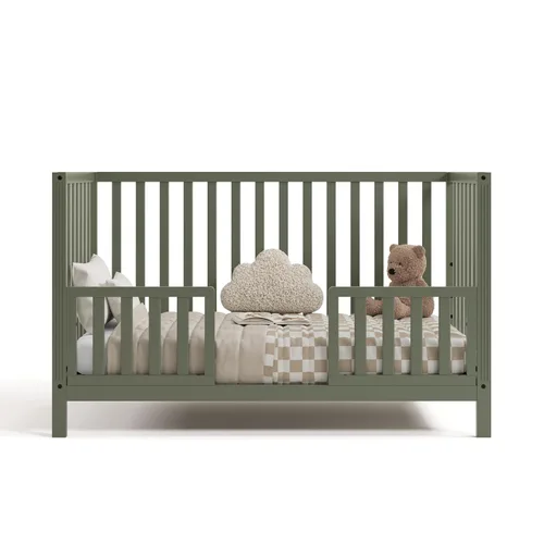 Vista 11 de Storkcraft Morningside - Cuna convertible 5 en 1, color verde oliva