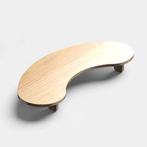 Vista 10 de Solid Wooden Curved Corner Monitor Stand – 2 Heights & 2 Sizes Arc Screen Riser for Desk Office Desktop Blanco