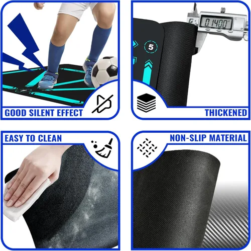 Vista 6 de Soccer Training Equipment,Soccer Training Mat Improve Strength,Agility and Coordination,Anti-Slip Silent Absorption Soccer Footwork Training