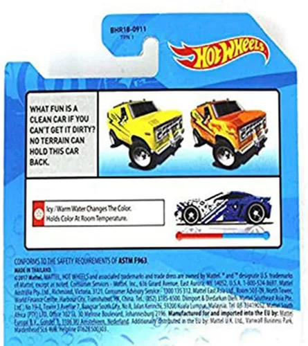 Vista 4 de Hot Wheels Cambiadores de color Mega Duty ~ CFM51- Color naranja a amarillo