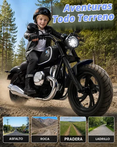 Vista 7 de Motocicleta eléctrica con licencia BMW 24V para niños grandes 8-12 Negro
