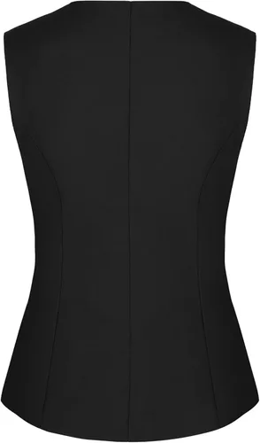 Vista 9 de MINTLIMIT Chaleco para mujer, totalmente forrado, con botones, cuello en V, formal, con bolsillos