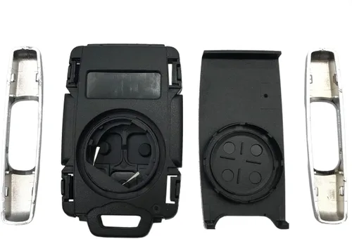 Vista 5 de 2 fundas de repuesto para llavero de entrada sin llave para Chevrolet Chevy Silverado Colorado/GMC Sierra Canyon 2014 2015 2016 2017 (plateado)