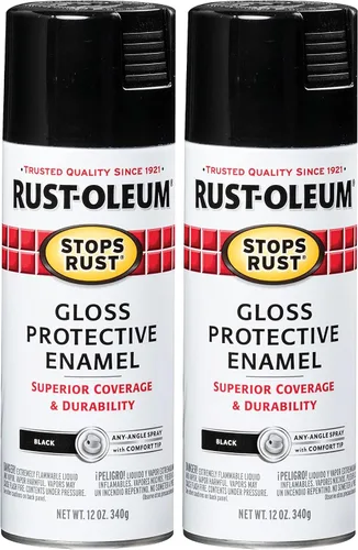 Vista 110 de Rust-Oleum 7776830 - Pintura en aerosol para prevención del óxido, 12 onzas, negro plano
