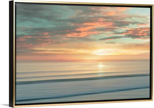 Vista 10 de CANVAS ON DEMAND Lienzo de Arte de Pared con Marco Flotante Negro de Amanecer en la Playa por Alex Hanson, Contemporáneo, Decoración del Hogar, Arte