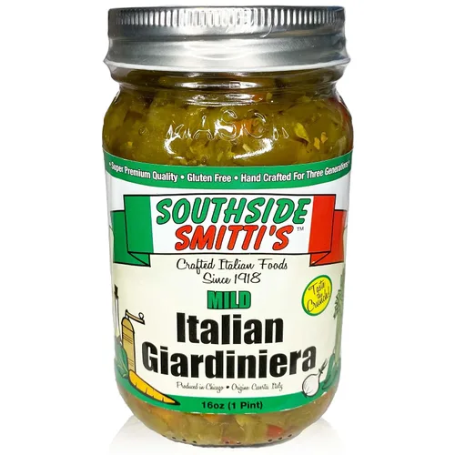Vista 9 de SOUTHSIDE SMITTI'S - GIARDINIERA ESTILO ITALIANO - MEDIANO - 16 oz - Los mejores pimientos Giardiniera estilo Chicago - Receta original Southside
