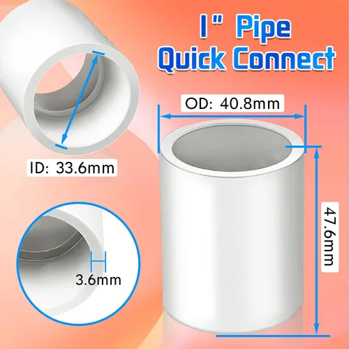 Vista 4 de 10 acoplamientos de tubería de PVC blanco