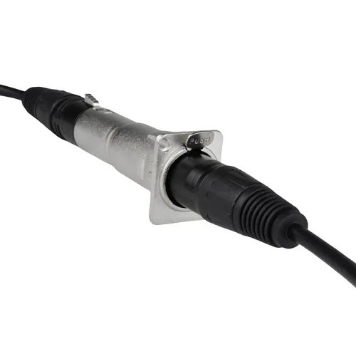 Vista 3 de Conector XLR hembra a macho de 3 pines para montaje en panel, acoplador adaptador de micrófono duradero con toma de montaje de alimentación, ideal