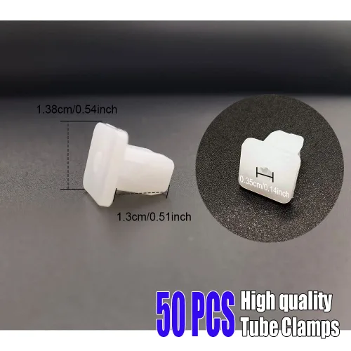Vista 2 de 50 piezas de clips de retención de parachoques de coche, remaches de plástico cuadrados blancos para forro de guardabarros, clips de parachoques