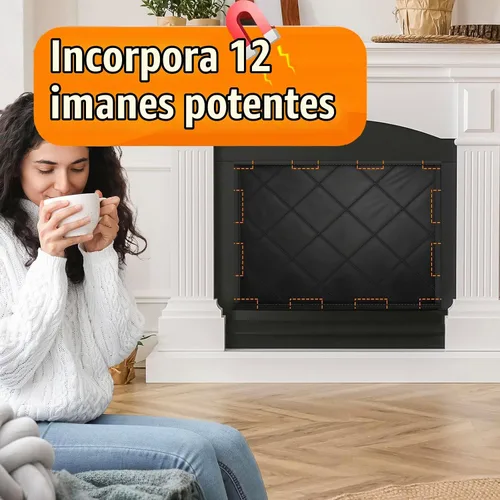 Vista 5 de Cubierta magnética para chimenea, manta bloqueadora de chimenea, ahorra energía, tapón de chimenea para interiores para pérdida de calor en invierno