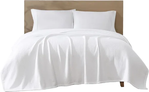 Vista 8 de Beatrice Home Fashions Manta Certificada GOTS de Algodón Orgánico 100 % de Peso Medio, Manta Suave y Acogedora para Cama, Sofá, Sofá Cama, Silla