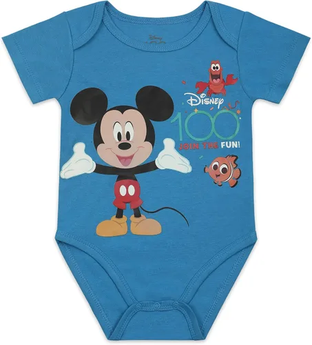 Vista 4 de Disney 100th Anniversary Boys 3 Pack Bodysuits for Newborn and Infant RedBlueGrey