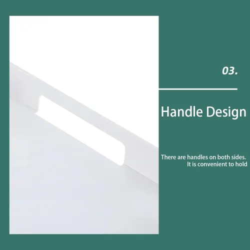 Vista 8 de Bandeja de plástico para servir con asas rectangular en color blanco de 12.99 x 10.24 pulgadas, bandeja de desayuno reutilizable, para alimentos