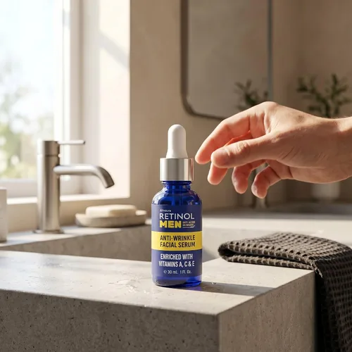 Vista 7 de Retinol Suero facial antiarrugas para hombre, la fórmula original Retinol antienvejecimiento para piel de aspecto más joven, enriquecido