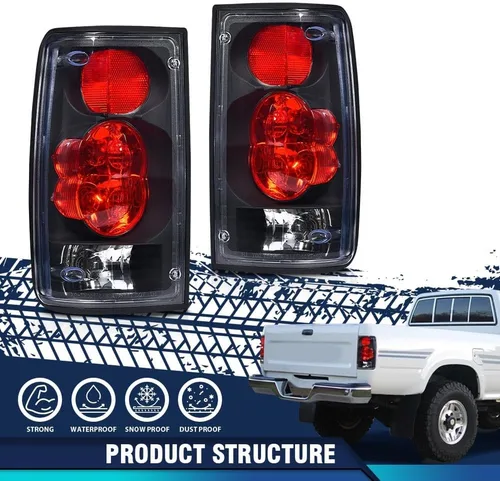 Vista 4 de PIT66 Conjunto de luces traseras compatible con camioneta Toyota Hilux Pickup Truck 1989 1990 1991 1992 1993 1994 1995, lámparas de freno traseras