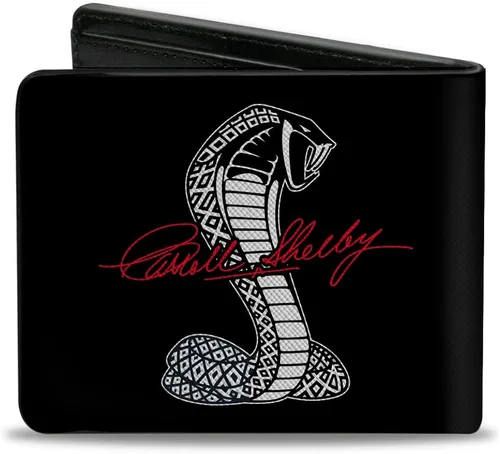 Vista 2 de Buckle-Down Carroll Script Cobra Split Negro Blanco Rojo, Cuero Vegano, 4.0" x 3.5", Shelby