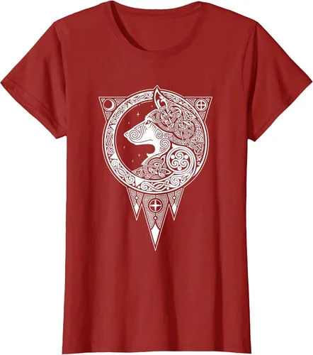Vista 42 de Viking Fenris Wolf - Camiseta de mitología nórdica con símbolo de Fenrir Asphalt Grey