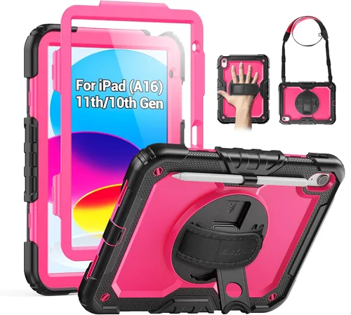 Vista 15 de SEYMAC Funda para iPad Air de 5ª/4ª generación de 10.9 pulgadas, Funda Protectora de Cuerpo Completo Resistente a Golpes con Protector de Pantalla