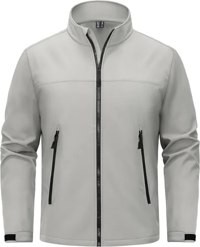 Vista 8 de TACVASEN Chaqueta ligera Softshell para hombre, con forro polar, rompevientos, impermeable, para senderismo táctico