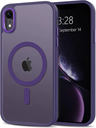 Vista 13 de Anuck - Funda magnética para iPhone 11 compatible con MagSafe, carcasa trasera mate translúcida dura, borde de TPU, delgada, resistente a impactos