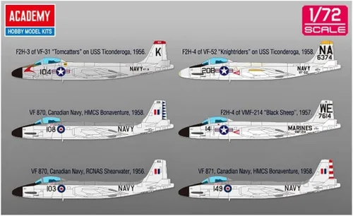 Vista 5 de Academy 1:72 - USN F2H-3 Banshee VF-41 Ases Negros