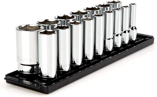 Vista 10 de TEKTON - Juego de dados de 1/2 pulgada con engrane de 6 puntos, 10 piezas (15/16-1-1/2”), SHD92109