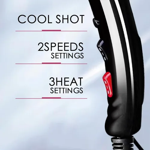 Vista 3 de Secador de pelo profesional de 3500 W para salón de belleza Powerful Negative Ions Hair Dryer Fast Drying 2 Speed 3 Heat Long Cord Design Equipped