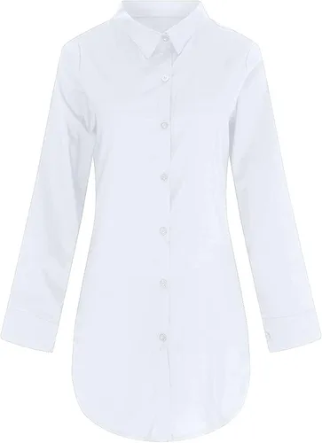 Vista 2 de qfmqkpi Women Sexy V Neck Shirts Side Slit Print Long Sleeve Button Down Blouse Tops