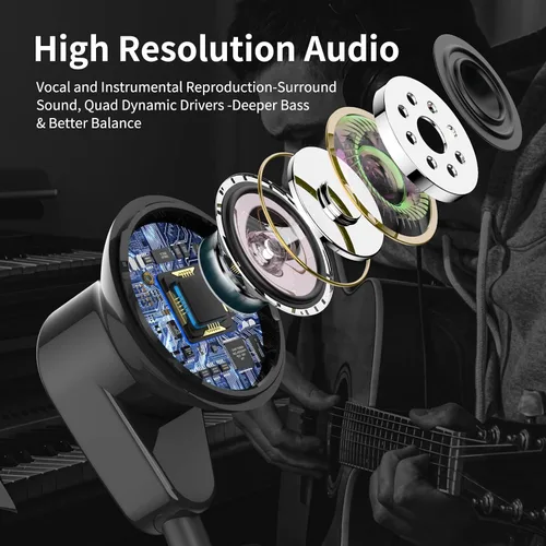 Vista 2 de Jelanry Auriculares de 0.1 in con micrófono con cable para computadora Negro