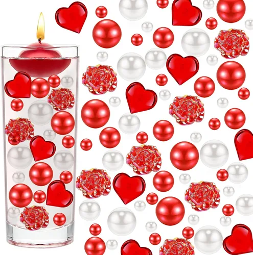 Vista 9 de 116 cuentas de San Valentín para decoración de bodas, bodas, mesas dispersas