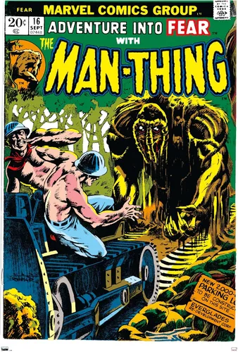 Vista 12 de Trends International Marvel Comics: Man-Thing #16 - Póster de pared, 22.4 pulgadas de largo x 14.7 pulgadas, versión enmarcada en madera de granero