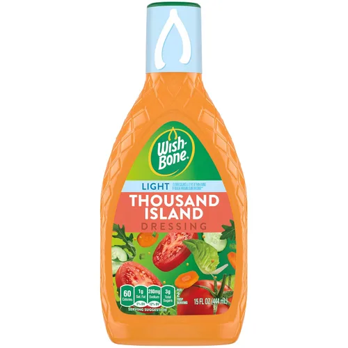 Vista 5 de Wish-Bone Aderezos cremosos para ensaladas francesas y ligeras de las mil islas, 15 onzas líquidas (2 botellas)