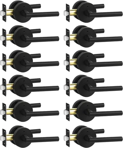 Vista 51 de Goldenwarm Juego de cerraduras negras para puerta exterior con cerrojo, aleación de zinc con llave igual con cerrojo de seguridad, manija de puerta