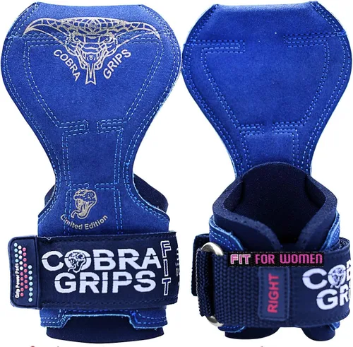 Vista 23 de Cobra Grips Weight Lifting Gloves with Adjustable Neoprene Padded Wrist Wraps - Heavy Duty Alternative to Power Lifting Hooks for Deadlifts Una goma