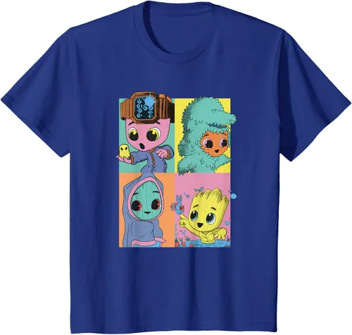 Vista 11 de Marvel I Am Groot Pop Art Costumes Box Up Camiseta, Negro