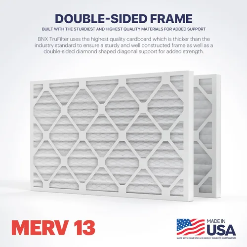 Vista 4 de BNX TruFilter 10x24x1 Filtro de aire MERV 13 (paquete de 4) - HECHO EN EE. UU. - Filtros plisados electrostáticos para aire acondicionado HVAC AC