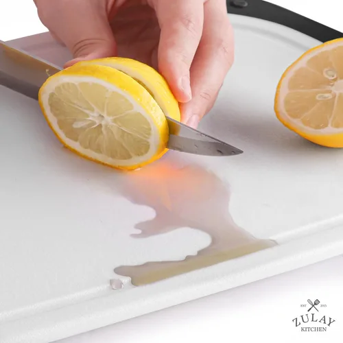 Vista 7 de Zulay - Tabla de cortar con ranuras para jugos, plástico, color blanco y negro