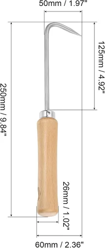 Vista 2 de MECCANIXITY Herramienta de desmalezadora manual, herramientas de deshierbe de jardín multiuso con mango de madera, cabeza de acero revestido